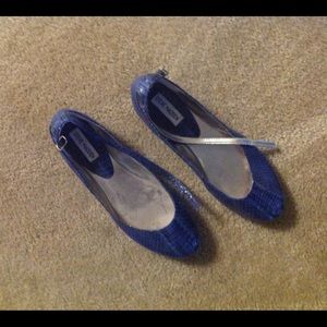 Blue flats worn once